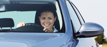 Woman driving a car