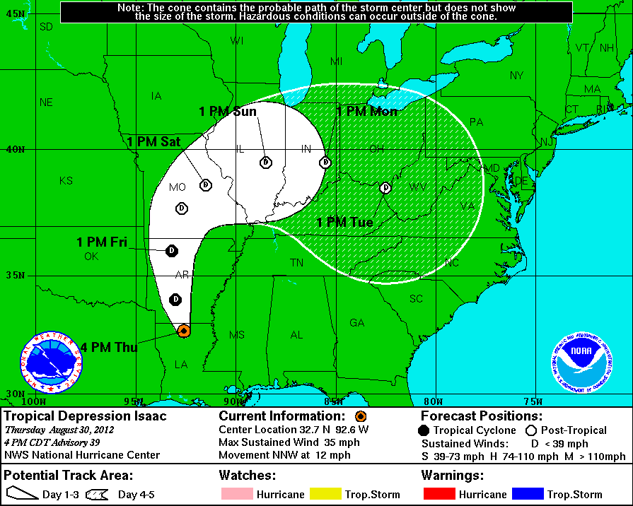 five day forecast track from national hurricane center