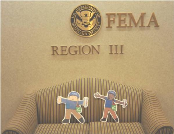 Philadelphia, Pa., July 31, 2012 -- Flat Stanley and Flat Stella visit the region III office in Philadelphia. 