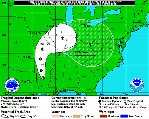 forecast map isaac