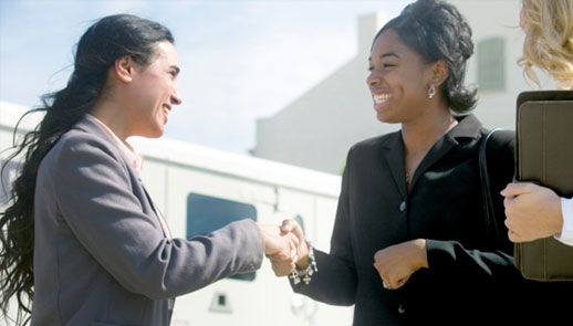 image of people shaking hands.