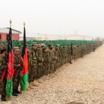 Afghan National Army recruits prepare for graduation from the Regional Basic Warrior Training course, Dec. 18 at the Regional Military Trainer Center, Camp Shaheen, near Mazar-e-Sharif, Afghanistan. During the two-months of training, 1,376 recruits learned the basic skills necessary to become a soldier and will now be added to the ranks of ANA forces throughout Afghanistan in support of the ongoing security transition.  (Air Force photo by Tech. Sgt. Aaron Oelrich)