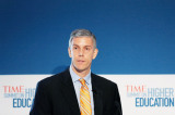 Arne Duncan speaks during the TIME Summit On Higher Education