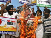 Protests against FDI in retail, hike in fuel prices