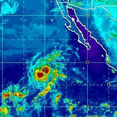 Photo: Tropical Storm Olivia is centered over the eastern North Pacific Ocean this morning about 845 miles southwest of the southern tip of Baja California. The storm is maintaining is 60 mph winds but weakening is expected to begin today, and Olivia could become a tropical depression by tomorrow night.  Its slow northward movement will become stationary tonight, then west-southwest on Tuesday. Olivia is not a threat to land.
Get the latest on this storm, including graphics, on the NOAA NHC website at www.hurricanes.gov