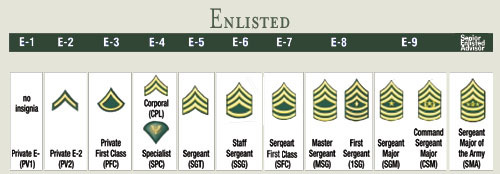 Army enlisted rank insignias