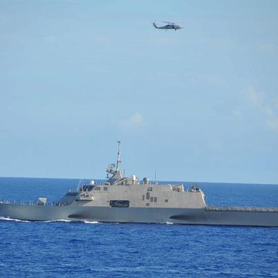 Photo: CARIBBEAN SEA (Sept 29, 2012) - Littoral Combat Ship, USS Fort Worth (LCS 3) passes through U.S. Fourth Fleet’s area of responsibility on the way to the ship’s new homeport in San Diego. (U.S. Navy photo by Lt. Cmdr. Corey Barker)