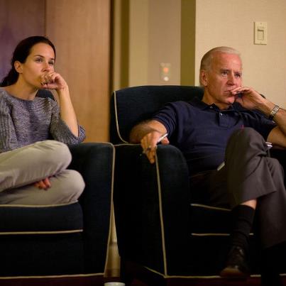 Photo: Vice President Joe Biden and his daughter Ashley Biden watch the third presidential debate from a hotel room in Toledo, Ohio. http://flic.kr/p/dn5DkA