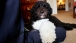 Brian Mosteller sits with Bo Obama in the Outer Oval Office, June 20, 2012