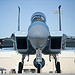 <p>An F-15D Eagle piloted by Capt. David Vincent, 65th Aggressor Squadron pilot, with retired United States Air Force Brig. Gen. Chuck Yeager taxis to the runway before taking off Oct 14, 2012, at Nellis Air Force Base, Nev. This flight marks the 65th anniversary of Yeager's breaking of the sound barrier.(DoD photo by Airman 1st Class Jason Couillard, U.S. Air Force/Released)</p>