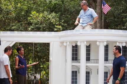 First Lady Michelle Obama participates in an episode of "Extreme Makeover: Home Edition"