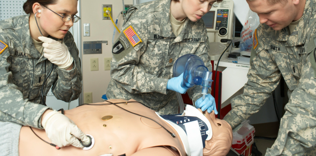 AMEDD medical nursing students learning medical procedures