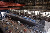 The Virginia-class attack submarine Pre-Commissioning Unit (PCU) Minnesota (SSN 783) under construction at Newport News Shipbuilding.