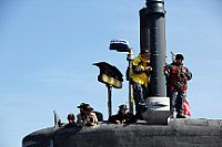 The guided-missile submarine USS Ohio (SSGN 726) arrives in Busan for a scheduled port visit.