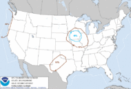 Current Thunderstorm Outlook graphic and text