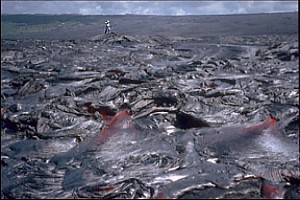 Typical irregular surface of pahoehoe.