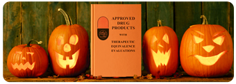 Orange Book with jack-o'-lanterns