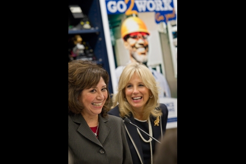 All Smiles: Dr. Biden and Secretary Solis Attend a Bluegrass Community & Technical College Forum