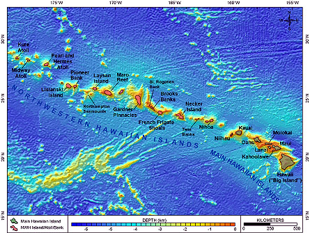 Map of Hawaiian Archipelago.