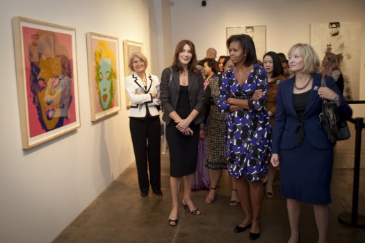 First Lady Michelle Obama and the spouses of the G20 leaders tour the Andy Warhol Museum