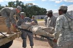 Simulated mortars hit Gorgas Army Airfield, as part of a field training exercise at...