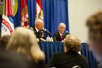 Secretary of the Army John M. McHugh and Army Chief of Staff Gen. Raymond T. Odierno speak during the 2012 Association of the United States Army Annual Meeting and Exposition press conference in Washington, D.C., Oct. 22, 2012. (Army photo by Spc. John G. Martinez)