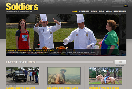 Image of the Soldiers Magazine website.