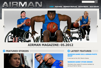 Image of the Airman Magazine website.