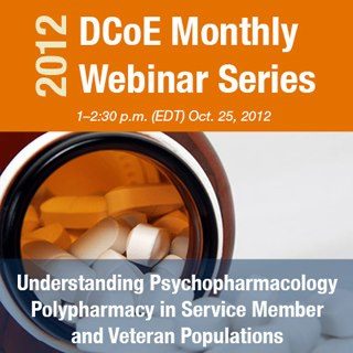 Photo: There is still time! Register for the DCoE webinar on the use of medication when treating service member and veteran populations with posttraumatic stress disorder (PTSD) at http://www.dcoe.health.mil/Training/MonthlyWebinars.aspx. (SH)