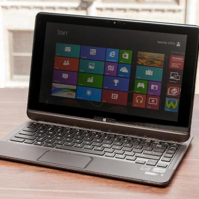 Photo: The Toshiba Satellite is a clever convertible with a slide-out keyboard. Check out our review: http://cnet.co/Tw1fky