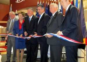 Photo caption: Under Secretary Sanchez helps cut the ribbon to officially open the Farnborough International Air Show in the U.K. in July.