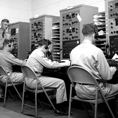Photo: Archive Photo of the Day: Global communications station in Libya, 1953.
 
Airmen from the 1807th AACS Wing at Wheelus Field in Tripoli, Libya monitor messages at a state-of-the-art global communications station in May, 1953. The high-power trunk broadcasting and teletype network, put in place about a year and a half earlier, was described in a story as "a world of tape relays, switchboards with blinking green lights, 10,000 teletype keys pounding at once, banks of vacuum tubes feeding rhombic antennae with 240 words a minute of weather data, scrambled code, aircraft movement."
(Ted Rohde/Stars and Stripes)
 
More about the communications station: http://1.usa.gov/WRzEA7