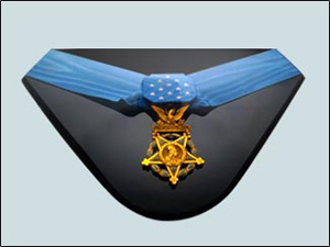 Detailed view of United States Army Medal of Honor