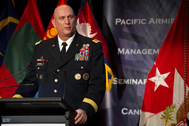 Chief of Staff Gen. Raymond T. Odierno gives his remarks at the 36th Pacific Armies Management Seminar, July 18, 2012, in Canberra, Australia. The event is being hosted by the Australian Army, U.S. Army Pacific and senior army personnel from 27 Pacific nations.