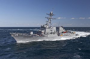 Future USS Michael Murphy Sails Away from Shipyard