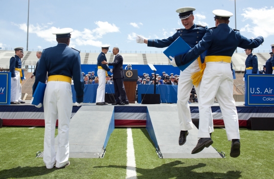 President Barack Obama participates in the United States Air Force Academy commencement ceremony (May 23, 2012)