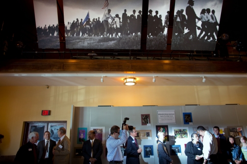 Secretary Duncan Greets People Before his Speech 