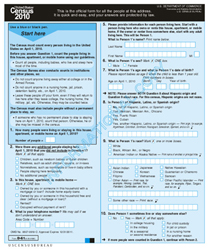 The 2010 Census form.