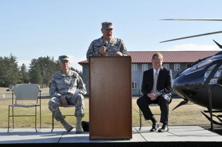 Director of the Army National Guard speaks at Oregon Guard Lakota roll-out ceremony