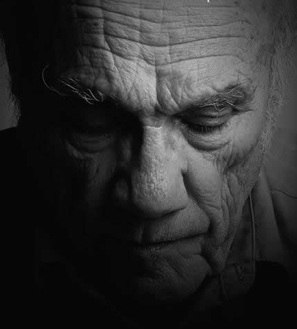 Elder Abuse image of a man in black and white.