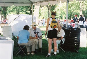 Interviewing under a Tent