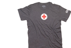 Red Cross Tee Shirt, Men's Grey