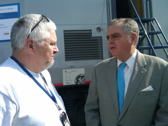 Secretary LaHood at Amtrak Facility in Beech Grove