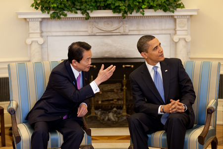 President Obama and Prime Minister Taro Aso of Japan