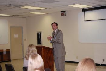 Congressman Olson speaks with Celanese Corporation employees in Clear Lake