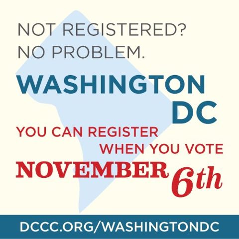 Photo: Not registered yet? No problem. You can register when you vote on November 6th. Just make sure to bring the right proof of residency. For more details, on what to bring and where to go, visit http://GottaVote.org.