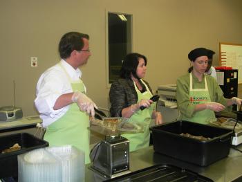 Representative Peters volunteers at Forgotten Harvest in Oak Park and discusses food bank funding included in the economic recovery plan