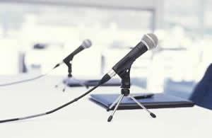 Microphones on a table