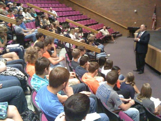 Photo: I had a great time touring Arkansas City High School (Home of the Bulldogs) and visiting with the senior class.