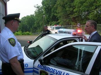 Rep. Murphy tours the Monroeville Public Training Center with Police Chief George Polnar and Assistant Police Chief Kenneth 